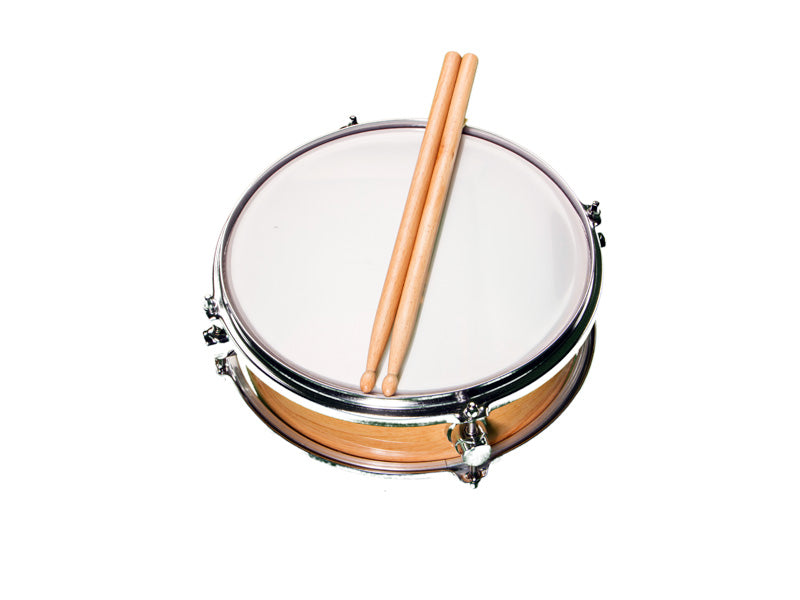marching snare drum with sticks